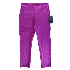 Danskin Women's Curved Contour Capri Leggings w/ Pockets Size S Vivid Viola